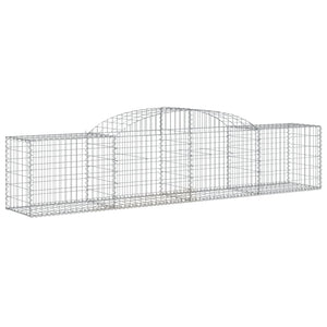 vidaXL Arched Gabion Baskets 2 pcs 300x50x60/80 cm Galvanised Iron