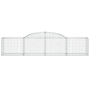 vidaXL Arched Gabion Baskets 2 pcs 300x50x60/80 cm Galvanised Iron