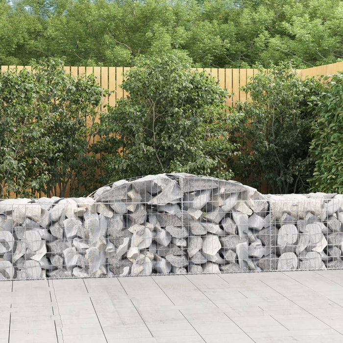 vidaXL Arched Gabion Baskets 3 pcs 300x50x60/80 cm Galvanised Iron