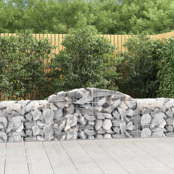 vidaXL Arched Gabion Baskets 4 pcs 300x50x60/80 cm Galvanised Iron