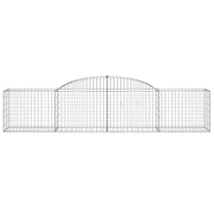 vidaXL Arched Gabion Baskets 7 pcs 300x50x60/80 cm Galvanised Iron