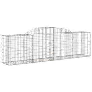 vidaXL Arched Gabion Baskets 4 pcs 300x50x80/100 cm Galvanised Iron