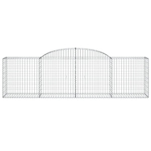 vidaXL Arched Gabion Baskets 4 pcs 300x50x80/100 cm Galvanised Iron