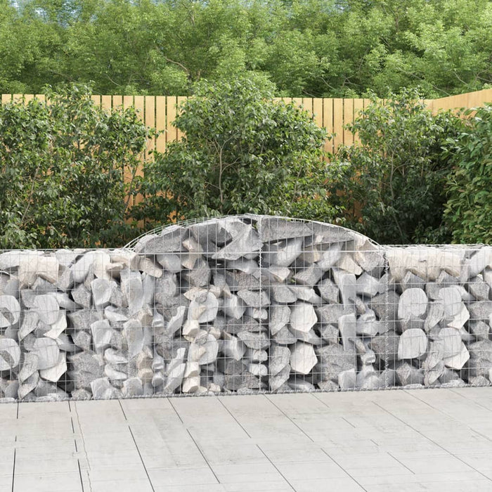 vidaXL Arched Gabion Baskets 4 pcs 300x50x80/100 cm Galvanised Iron