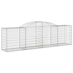 vidaXL Arched Gabion Baskets 5 pcs 300x50x80/100 cm Galvanised Iron