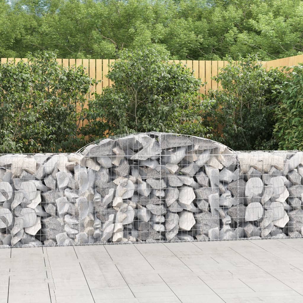 vidaXL Arched Gabion Baskets 5 pcs 300x50x80/100 cm Galvanised Iron