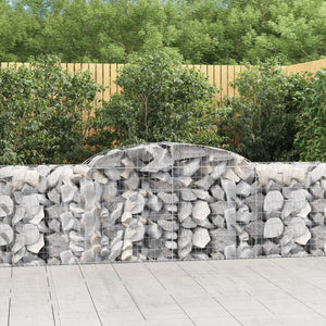 vidaXL Arched Gabion Baskets 6 pcs 300x50x80/100 cm Galvanised Iron