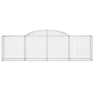 vidaXL Arched Gabion Baskets 7 pcs 300x50x80/100 cm Galvanised Iron