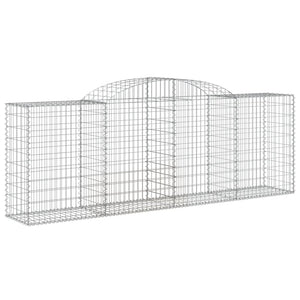 vidaXL Arched Gabion Baskets 8 pcs 300x50x100/120 cm Galvanised Iron