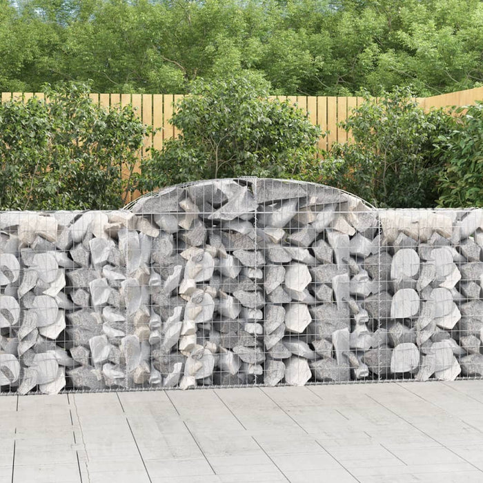 vidaXL Arched Gabion Baskets 9 pcs 300x50x100/120 cm Galvanised Iron