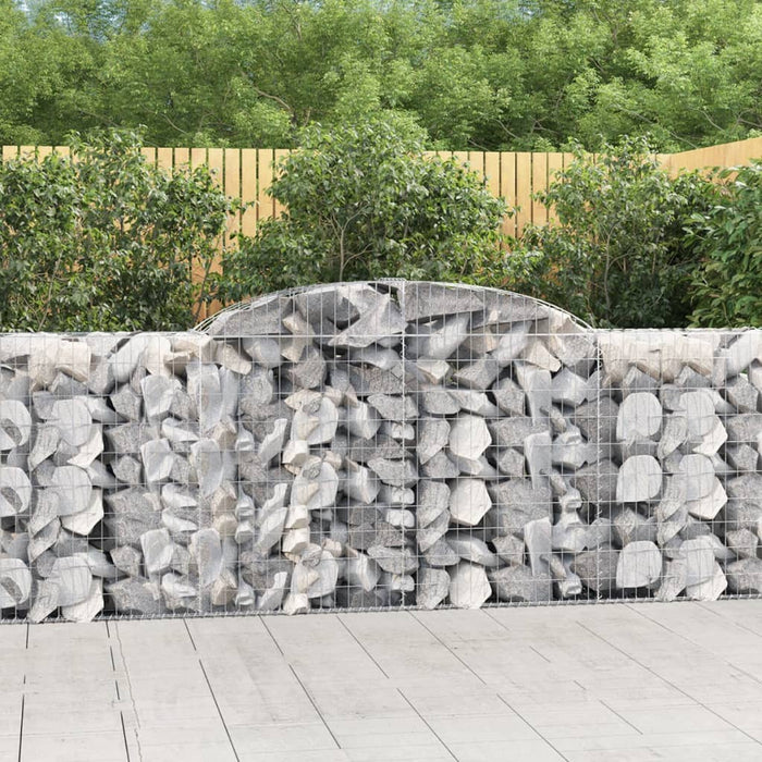 vidaXL Arched Gabion Baskets 17 pcs 300x50x100/120 cm Galvanised Iron