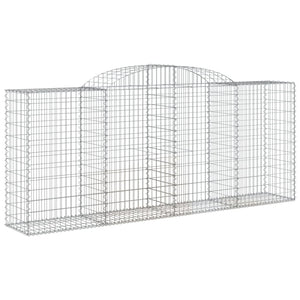 vidaXL Arched Gabion Baskets 9 pcs 300x50x120/140 cm Galvanised Iron