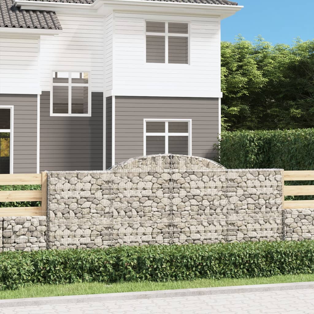 vidaXL Arched Gabion Baskets 30 pcs 300x50x120/140 cm Galvanised Iron