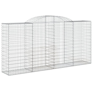 vidaXL Arched Gabion Baskets 12 pcs 300x50x140/160 cm Galvanised Iron