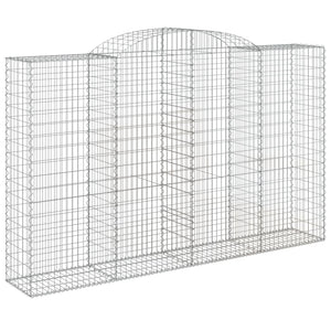 vidaXL Arched Gabion Baskets 2 pcs 300x50x180/200 cm Galvanised Iron