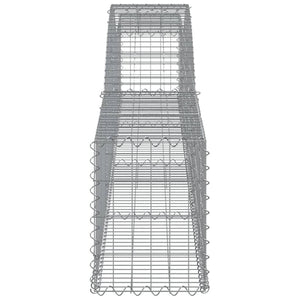 vidaXL Arched Gabion Baskets 4 pcs 400x30x40/60 cm Galvanised Iron