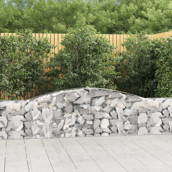 vidaXL Arched Gabion Baskets 3 pcs 400x30x60/80 cm Galvanised Iron