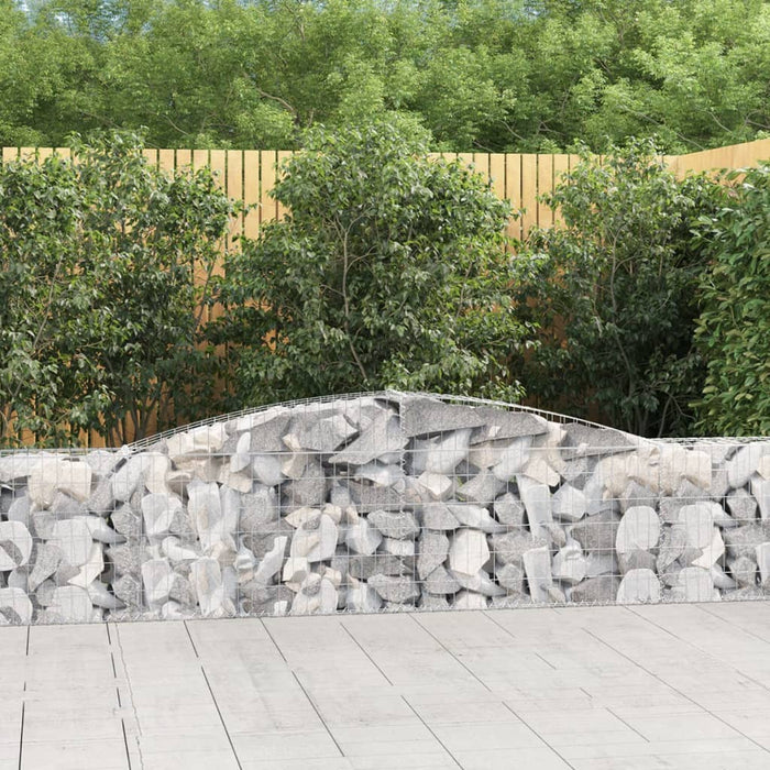 vidaXL Arched Gabion Baskets 9 pcs 400x30x60/80 cm Galvanised Iron