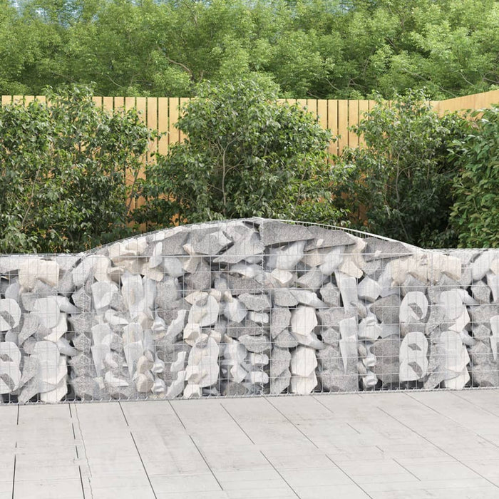 vidaXL Arched Gabion Baskets 3 pcs 400x30x80/100 cm Galvanised Iron