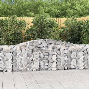 vidaXL Arched Gabion Baskets 20 pcs 400x30x80/100 cm Galvanised Iron