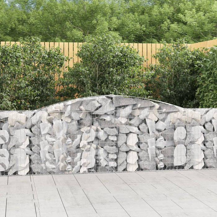 vidaXL Arched Gabion Baskets 9 pcs 400x30x100/120 cm Galvanised Iron