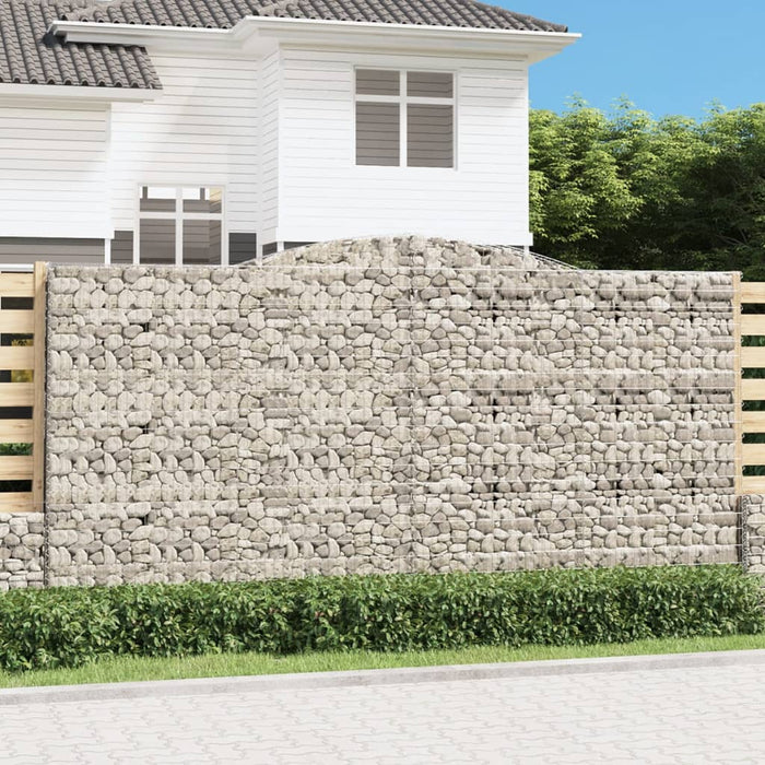 vidaXL Arched Gabion Baskets 9 pcs 400x30x200/220 cm Galvanised Iron