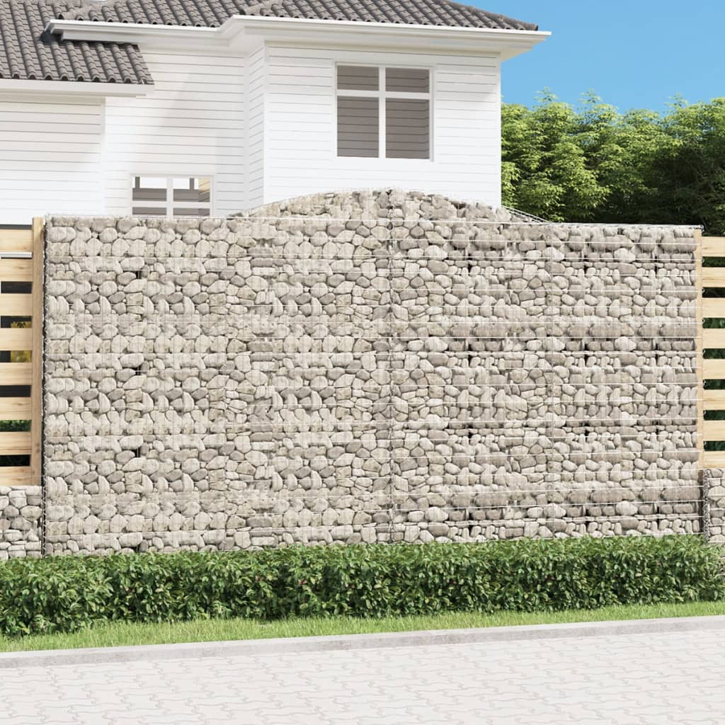 vidaXL Arched Gabion Baskets 3 pcs 400x30x220/240 cm Galvanised Iron