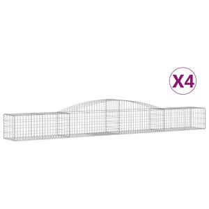 vidaXL Arched Gabion Baskets 4 pcs 400x50x40/60 cm Galvanised Iron