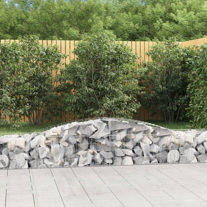 vidaXL Arched Gabion Baskets 4 pcs 400x50x40/60 cm Galvanised Iron