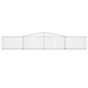 vidaXL Arched Gabion Baskets 3 pcs 400x50x60/80 cm Galvanised Iron