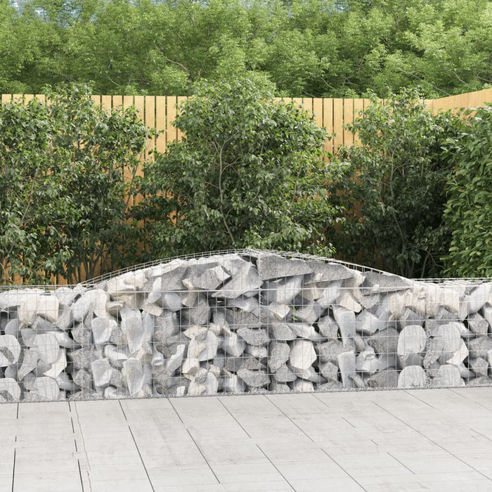 vidaXL Arched Gabion Baskets 3 pcs 400x50x60/80 cm Galvanised Iron