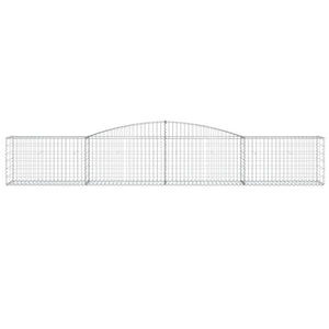 vidaXL Arched Gabion Baskets 9 pcs 400x50x60/80 cm Galvanised Iron