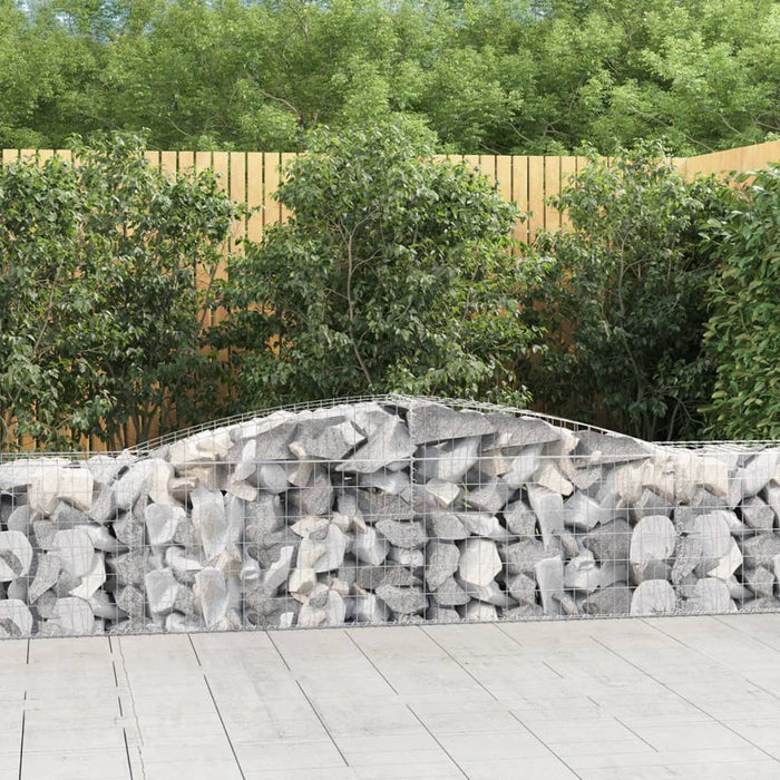 vidaXL Arched Gabion Baskets 9 pcs 400x50x60/80 cm Galvanised Iron