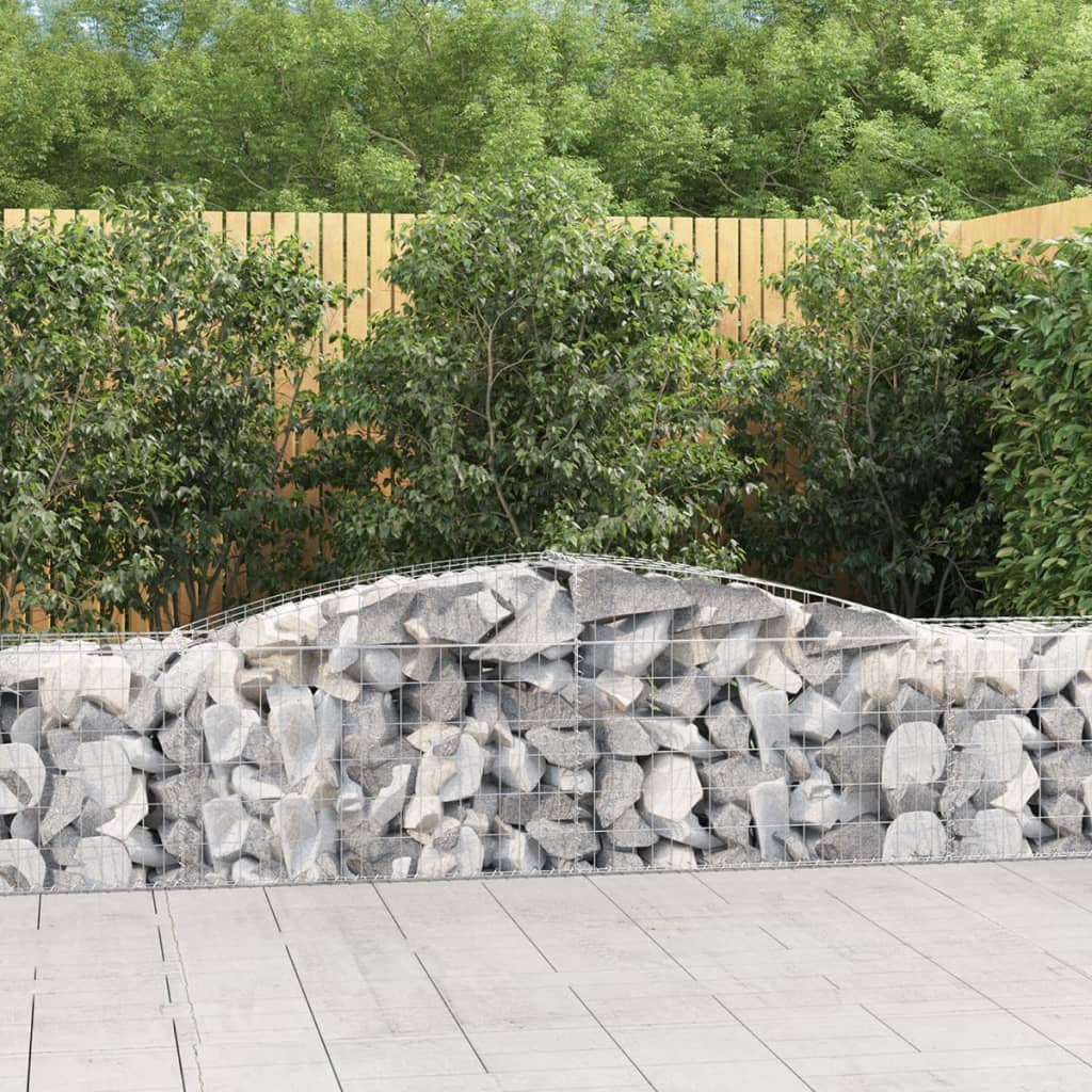 vidaXL Arched Gabion Baskets 20 pcs 400x50x60/80 cm Galvanised Iron