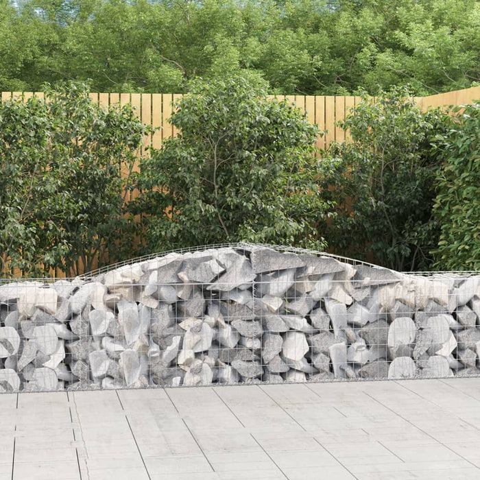 vidaXL Arched Gabion Baskets 20 pcs 400x50x60/80 cm Galvanised Iron