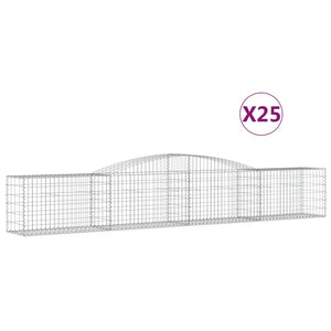 vidaXL Arched Gabion Baskets 25 pcs 400x50x60/80 cm Galvanised Iron