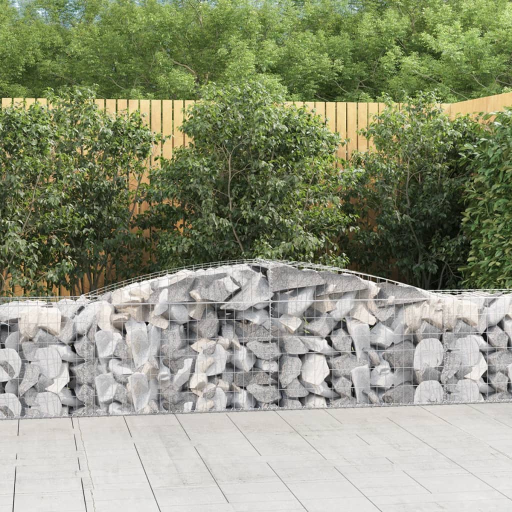 vidaXL Arched Gabion Baskets 25 pcs 400x50x60/80 cm Galvanised Iron