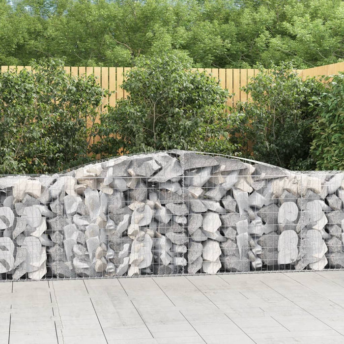 vidaXL Arched Gabion Baskets 5 pcs 400x50x80/100 cm Galvanised Iron