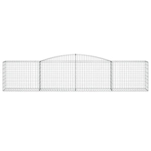 vidaXL Arched Gabion Baskets 9 pcs 400x50x80/100 cm Galvanised Iron