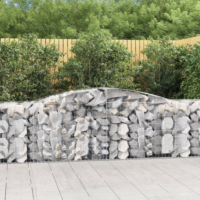 vidaXL Arched Gabion Baskets 25 pcs 400x50x80/100 cm Galvanised Iron