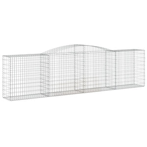 vidaXL Arched Gabion Baskets 2 pcs 400x50x100/120 cm Galvanised Iron