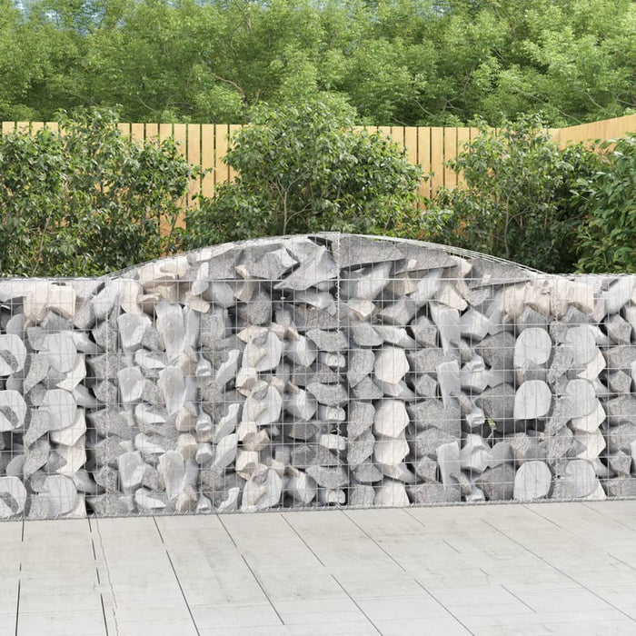 vidaXL Arched Gabion Baskets 5 pcs 400x50x100/120 cm Galvanised Iron