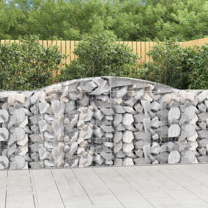 vidaXL Arched Gabion Baskets 9 pcs 400x50x100/120 cm Galvanised Iron