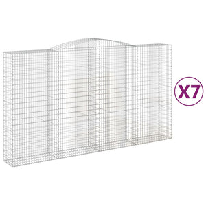 vidaXL Arched Gabion Baskets 7 pcs 400x50x220/240 cm Galvanised Iron