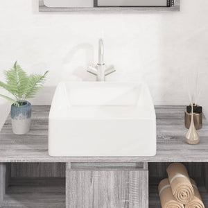 vidaXL Wash Basin White 37x37x13 cm Ceramic Square