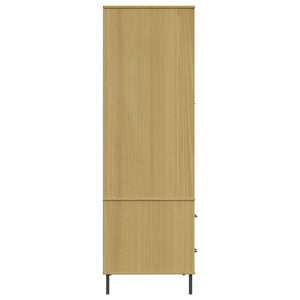 vidaXL Wardrobe with Metal Legs Brown 90x55x172.5 cm Solid Wood OSLO