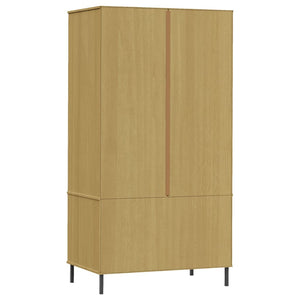 vidaXL Wardrobe with Metal Legs Brown 90x55x172.5 cm Solid Wood OSLO