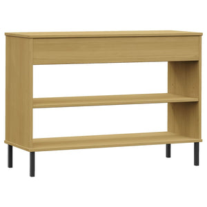 vidaXL Console Cabinet with Metal Legs Brown Solid Wood Pine OSLO