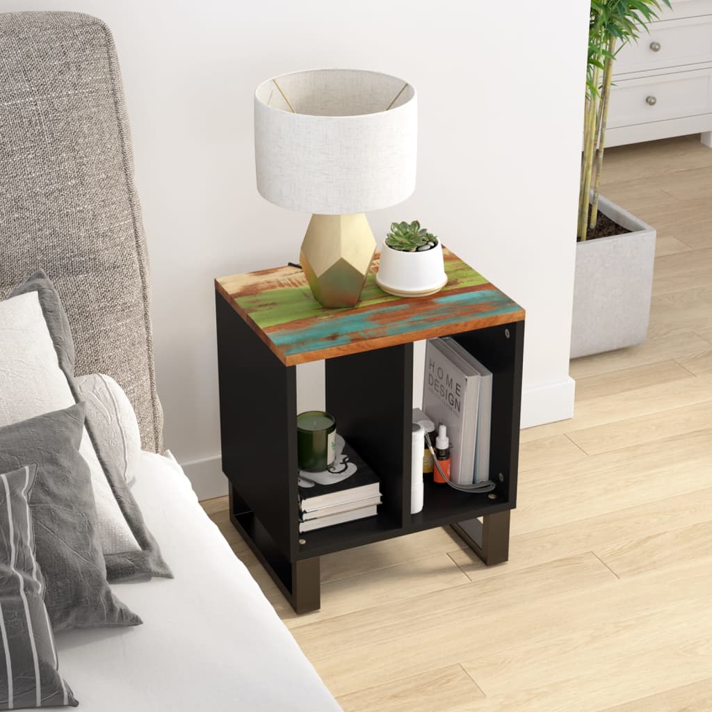 vidaXL Side Table 40x31x46 cm Solid Wood Reclaimed&Engineered Wood