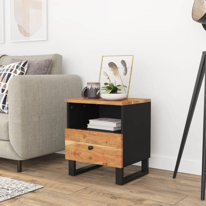 vidaXL Bedside Cabinet Solid Wood Acacia&Engineered Wood